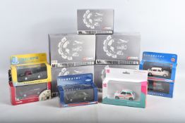 ELEVEN BOXED MODEL DIE-CAST VEHICLES, to include a Corgi Mini in Mulberry Red CC82206, a Vanguards