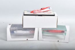 THREE BOXED TRIUMPH LAND SPEED RECORD MOTORCYCLE MODELS, all 1/43 scale, Bizarre Models Bonneville