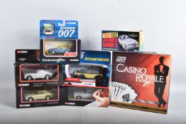 A QUANTITY OF BOXED CORGI CLASSICS JAMES BOND RELATED CARS, to include Goldfinger 50th Anniversary
