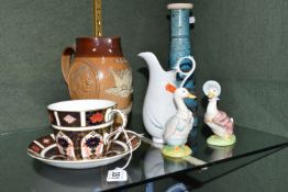 A GROUP OF CERAMICS, comprising a Royal Crown Derby Old Imari 1128 breakfast cup and saucer, a