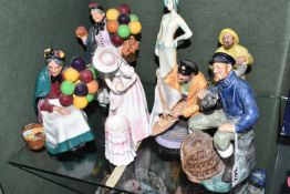 SEVEN ROYAL DOULTON FIGURES, comprising The Lobster Man HN2317, The Boatman HN2417, Sailor's Holiday
