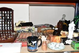 A COLLECTION OF THIMBLES AND BOXED NOVELTY AVON FRAGRANCES, comprising Colt revolver - Blue Blazer