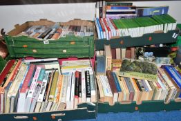 SIX BOXES OF BOOKS, over one hundred and twenty books, subjects include gardening, art, romantic