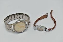 TWO WRISTWATCHES, the first a hand wound movement, round dial signed 'Zodiac', Arabic numerals