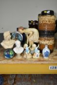 A GROUP OF NAMED ORNAMENTS, comprising two Royal Worcester 'Days of the Week' figurines 3256