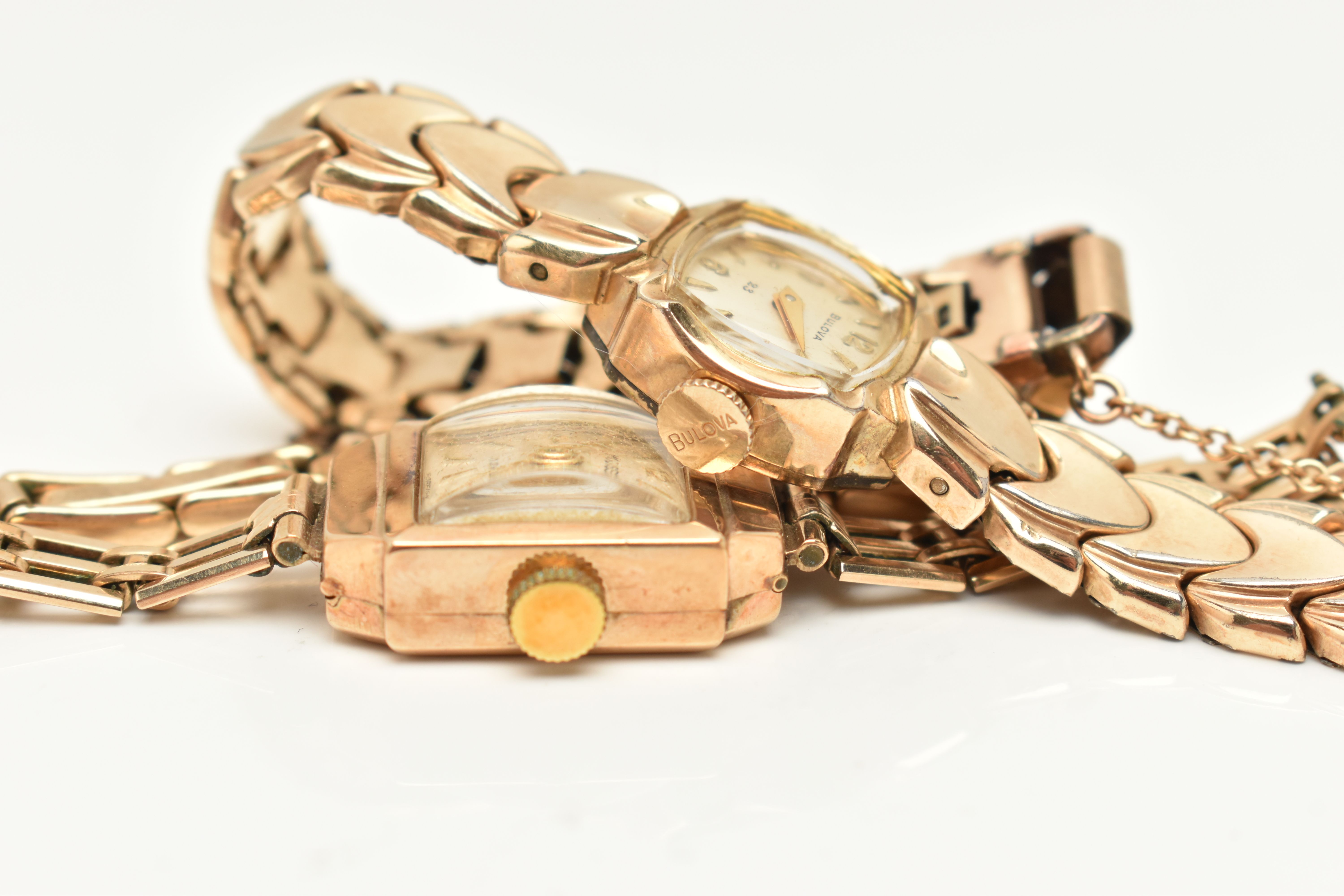 TWO LADIES WRISTWATCHES, the first a hand wound movement 'Bulova' rolled gold ladies wristwatch, - Image 3 of 7
