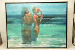 BILL BATE (BRITISH 1962) 'ZEPHYROS', a signed limited edition print on canvas, depicting two semi-
