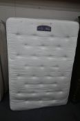 A SILENT NIGHT MIRACOIL DOUBLE SIDED 4FT6 DIVAN BED AND MATTRESS (condition report: general signs of