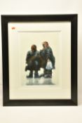 ALEXANDER MILLAR (SCOTLAND 1960) 'GOSSIPS', a signed limited edition print on paper, depicting two