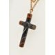 A LATE VICTORIAN CARVED AGATE CROSS PENDANT WITH BELCHER CHAIN, large carved and polished brown - Image 4 of 5