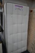 A SEALEY ORTHO COLLECTION SINGLE DIVAN BED, with drawers, mattress and headboard (condition