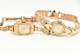 TWO LADIES WRISTWATCHES, the first a hand wound movement 'Bulova' rolled gold ladies wristwatch,