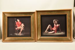 DARREN BAKER (BRITISH 1976) 'FEMME FATALE III & IV', two signed limited edition prints on board,