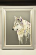 STEPHEN FORD (BRITISH CONTEMPORARY) 'LEIF ERIKSON', a contemporary portrait of a Wolf, signed,