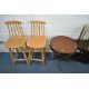A PAIR OF BEECH HIGH CHAIRS, a mahogany drum table with two drawers, a demi-lune nest of three - Image 3 of 3