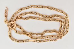 A 9CT GOLD MARNIER CHAIN, AF requires some attention, broken, fitted with a spring clasp, hallmarked