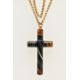 A LATE VICTORIAN CARVED AGATE CROSS PENDANT WITH BELCHER CHAIN, large carved and polished brown - Image 5 of 5