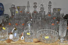A GROUP OF CUT CRYSTAL AND GLASSWARE, comprising two Stuart Crystal 'Cascade' pattern whisky