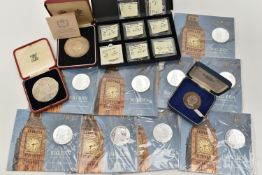 ROYAL MINT BIG BEN .999 SILVER £100 COINS, 62.86 grams, 40mm, x9 (Nine) sealed packs, a cased John