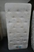A SILENTNIGHT MIRACOIL SINGLE DIVAN BED AND MATTRESS, along with a pink headboard (condition report: