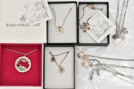 A SELECTION OF 'LINDA MACDONALD' NECKLACES, to include thirteen silver necklaces, predominantly