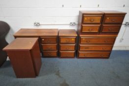 A SELECTION OF BEDROOM FURNITURE, to include a dressing table with three drawers, width 107cm x