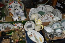 FIVE BOXES OF CERAMICS, METALWARE AND GLASSWARE, to include a quantity of Johnson Brothers '