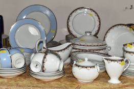 WEDGWOOD AND ROYAL DOULTON DINNERWARE, Wedgwood Medici R4588, comprising a lidded tureen, oval