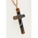 A LATE VICTORIAN CARVED AGATE CROSS PENDANT WITH BELCHER CHAIN, large carved and polished brown - Image 3 of 5