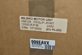 A BOXED 'MILBRO MOTOR UNIT, PENDANT DRILL WITH SLIP JOINT FITTING', EU plug, 240V, product number