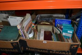 FOUR BOXES OF BOOKS AND EPHEMERA, to include seven volumes of Newne's Pictorial Knowledge, classic