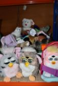ONE BOX OF TY BEANIE BABIES AND THREE FURBIE BABIES, to include three Furbie Babies from the