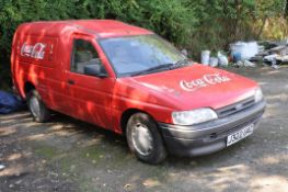 A 1992 FORD ESCORT VAN WITH 'COCA COLA' PAINTWORK (spares or repairs) 1796cc diesel engine (sump