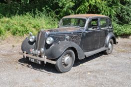 A 1939 HILLMAN 14 FOUR DOOR SALOON CAR in black, 1700cc petrol engine manual gearbox, brown