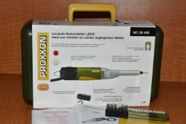 A PROXXON LONG NECK STRAIGHT DRILL GRINDER, UK plug, (condition report: new in box, not tested, we