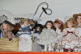 A GROUP OF COLLECTORS DOLLS AND ACCESSORIES, comprising eight dolls, mainly by Alberon of which five