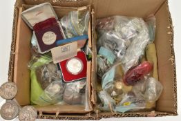 A CARDBOARD BOX CONTAINING EARLY TO MID 20TH CENTURY UK COINS, to include over 1 Kilo of mixed