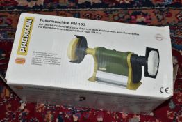 A BOXED PROXXON POLISHING MACHINE PM 100, product number 999E6604, EU plug with UK adapter (