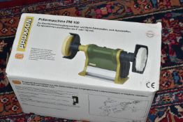 A BOXED PROXXON POLISHING MACHINE PM 100, product number 999E6604, EU plug with UK adapter (