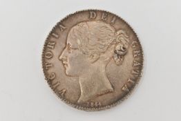 A GOOD GRADE VICTORIA 1844 CROWN COIN (Cinquefoil Stops)