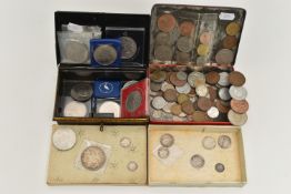 A SMALL PARCEL OF SILVER COINS, to include Maundy 4d 1865, Type A 3d 1838, 1905 India 2 Annas,