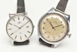 TWO GENTS WRISTWATCHES, the first an automatic 'Timex' with a round silver Arabic numeral dial and