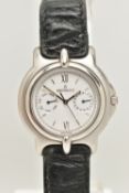 A 'BERTOLUCCI PULCHRA' WRISTWATCH, the white dial, with silver coloured hourly applied markers,
