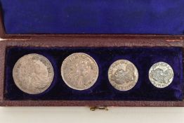 A CASED SET OF FOUR WILLIAM III MAUNDY COINS 1700