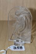 A LALIQUE 'NAIADE' SEAL, a clear glass seal of a dancing figure relief moulded on the obverse,