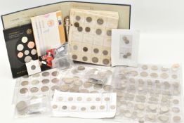 A PACKET CONTAINING SIXPENCE COINS TO INCLUDE 1887-1901 SOME WITH WARE, Shilling coins George IV,