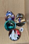 FOUR CAITHNESS GLASS PAPERWEIGHTS, comprising limited editions 'Flight of Fancy' numbered 108/