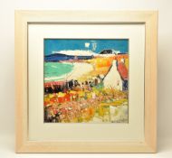 JOHN LOWRIE MORRISON - JOLOMO (SCOTTISH 1948) 'LOOKING TO GIGHA', a signed and hand embellished