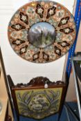 A LATE 19TH CENTURY THOUNE EARTHENWARE MAJOLICA CHARGER, decorated with a hand painted Swiss