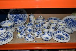 A QUANTITY OF PORTMEIRION HARVEST BLUE TABLE WARE comprising a covered tureen, two large serving